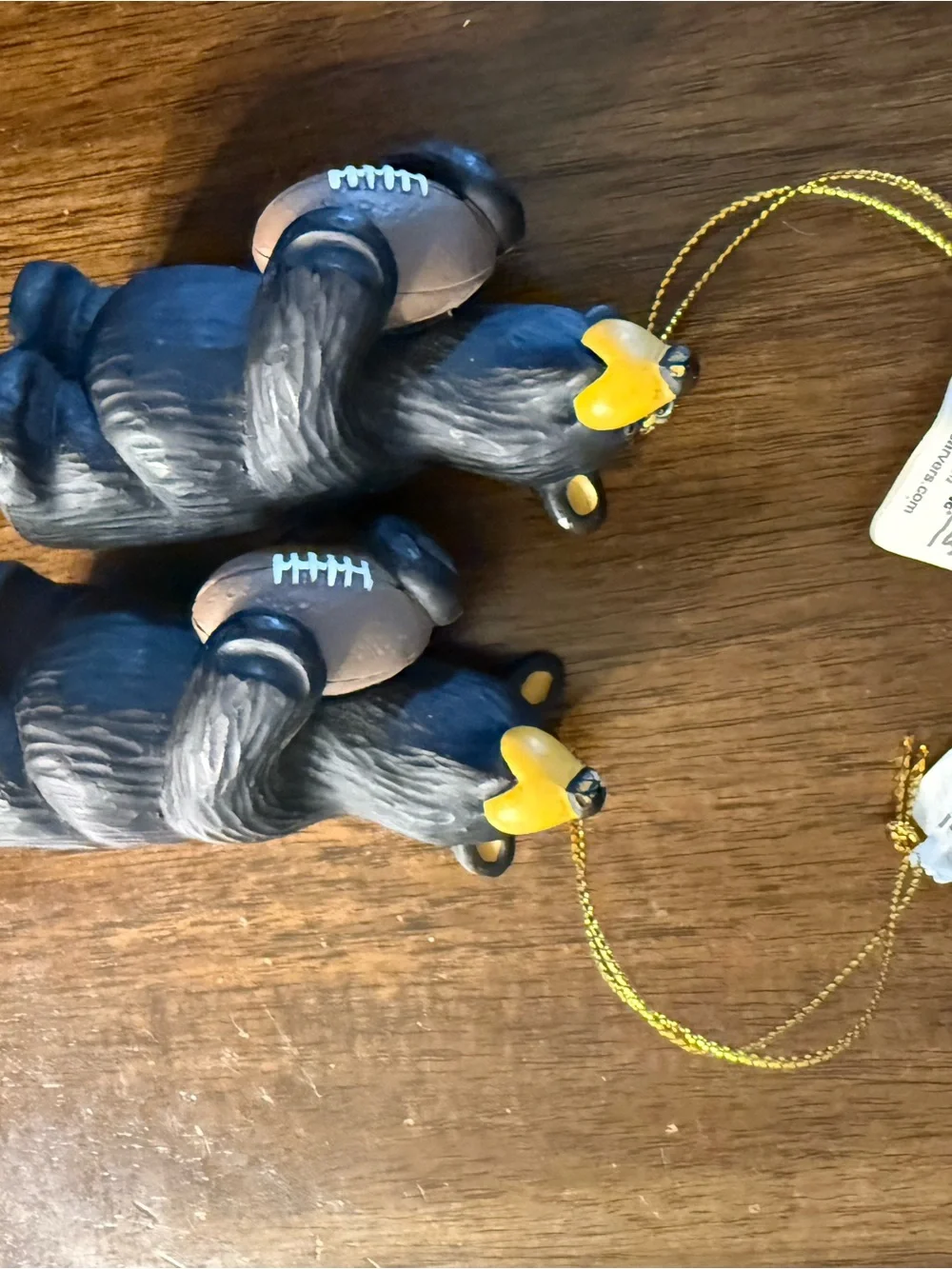 Black Bear Football Hanging Ornament - Home Accents